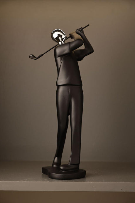 Furaha Finds Golfer Sculpture Ceramic Decor Piece
