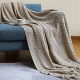 Knitted Throw Blanket with Tassels(130×230cm) Throw blanket Throw Blankets