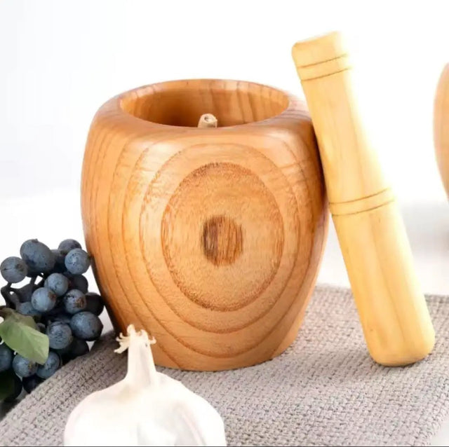 500ml Bamboo Mortar And Pestle Cookware & Kitchen Tools Mortars & Pestles