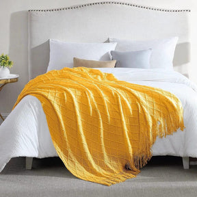 High-Quality Knitted Tassel Throw Blanket Acrylic Cashmere Decorative Sofa and Bed Shawl Blankets