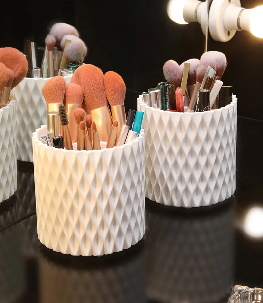 Multifunction 360° Rotating Organizer Holder for Makeup Brushes, Pens, and Desktop Storage