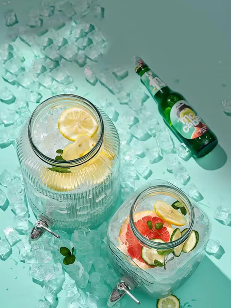 Glass Juice Dispenser with Metallic Stand Available in 5L & 8L- Furaha Finds Kenya