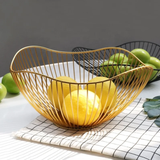 Golden Metal Fruit Basket – Decorative Table Centerpiece Bowl for Fruits and Snacks- Furaha Finds Kenya