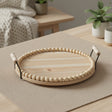 Wooden Bead Round Serving Tray Serving tray Decorative Trays