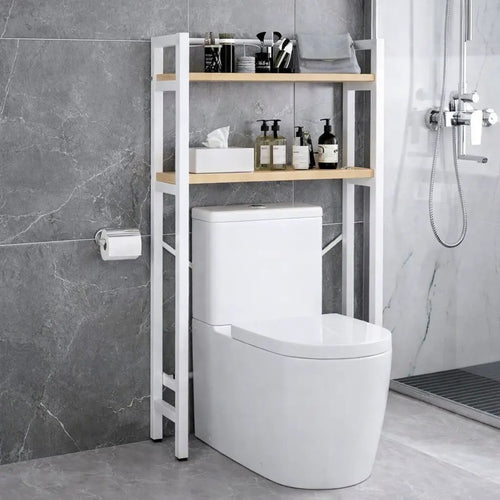 2 Tier Over The Toilet Storage Rack Bathroom Rack Over-the-Toilet Caddies