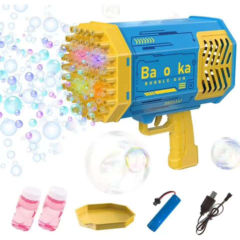 Rechargeable Bubble Gun for Outdoor Fun Available in Pink Purple Blue
