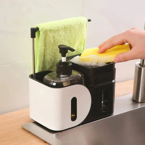 Kitchen Soap Dispenser With Rag Rack Soap & Lotion Dispensers