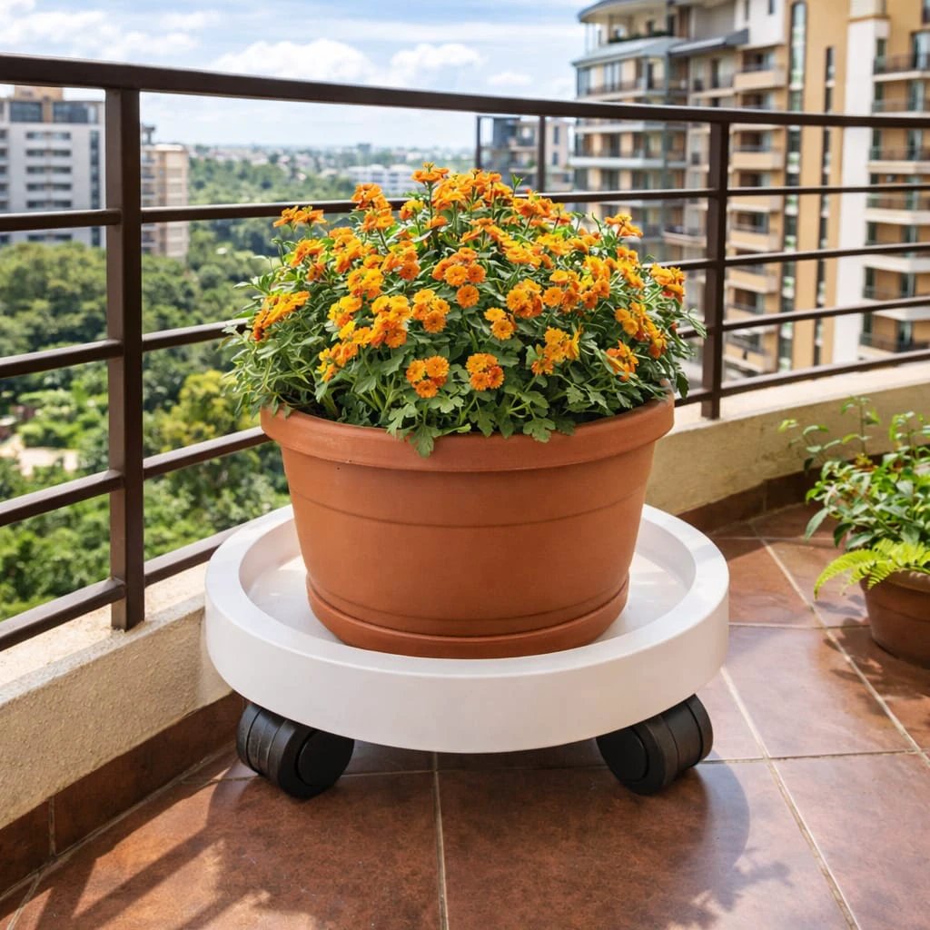 Movable Flower Pot & Gas Cylinder Pallet 39cm with Wheels Flower pot Uncategorized