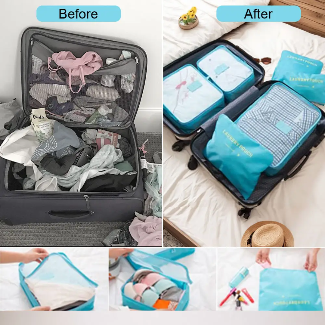 6pcs Luggage Travel Organizers Packing Cubes Set