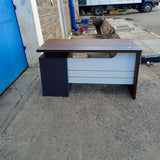 1.2m Modern Office Desk with Storage – Brown and White Finish