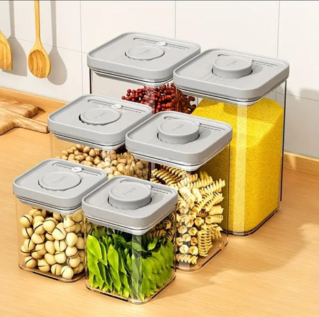 3pcs Airtight Press to Seal Food Storage Container with Lid Ideal for Grains, Pasta, Tea & More- Furaha Finds Kenya