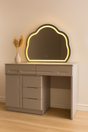 Modern Vanity Desk with LED Cloud Mirror and Storage Drawers