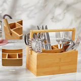 Large Bamboo Cutlery Organiser Cutlery Organiser Flatware Trays