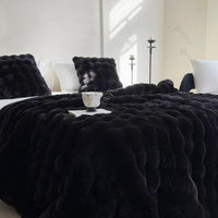 Luxurious Double Layer Faux Furry Bubble Blanket 180×200cm beddings Blankets