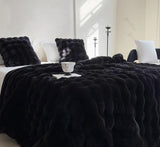 Luxurious Double Layer Faux Furry Bubble Blanket 180×200cm beddings Blankets