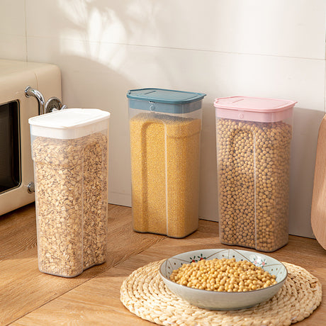 Kitchen Transparent Sealed Jar – Plastic Grain Storage Container with Airtight Lid