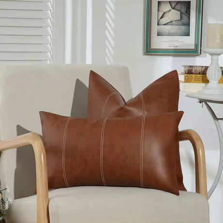 Premium Quality Leather Throw Pillow Cases in Rectangular and Square Sizes