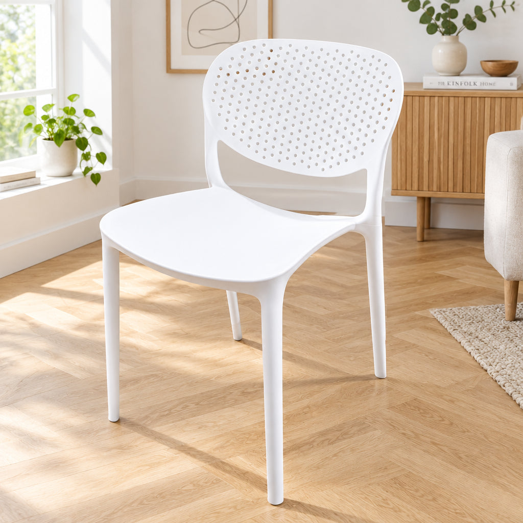 Breathable Perforated Plastic Chair For Dining And Office Furniture Kitchen & Dining Room Chairs