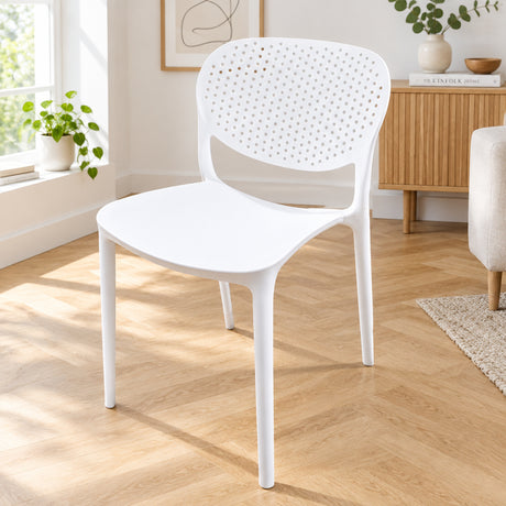 Breathable Perforated Plastic Chair For Dining And Office Furniture Kitchen & Dining Room Chairs