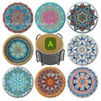 8Pcs Ethnic Style Ceramic Coasters Ceramic coaster Coasters