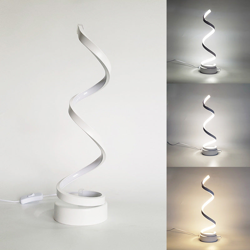White Vertical Spiral LED Table Lamp