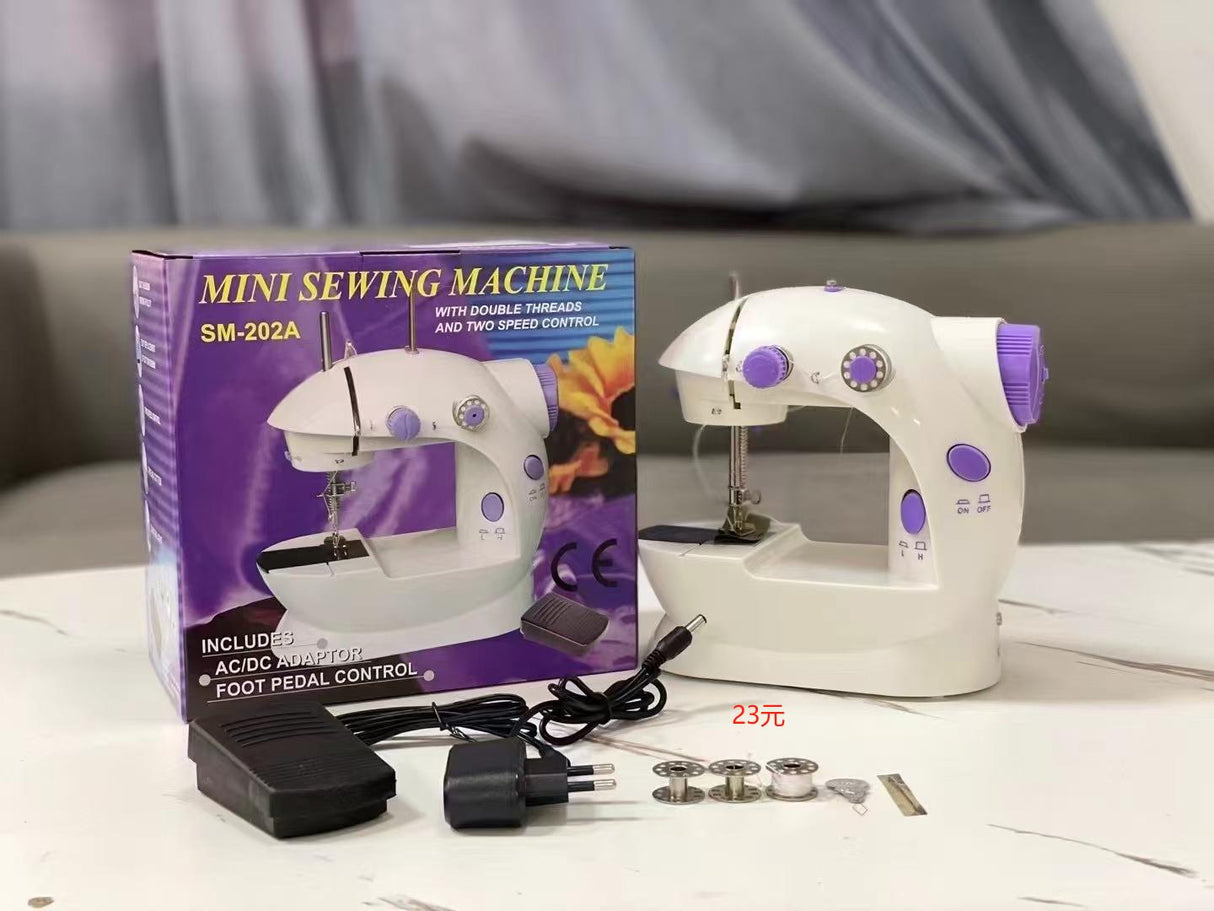 Mini Sewing Machine with Light, Cutter, and Foot Pedal – Portable Home Sewing Tool