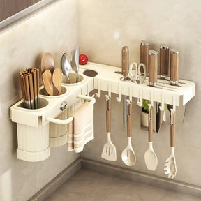 Multifunctional Wall Mounted Cutlery Storage Rack