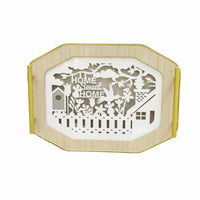 Nordic Decorative Rectangular Serving Trays Set of 2 Wood and Glass Decorative trays Serving Trays
