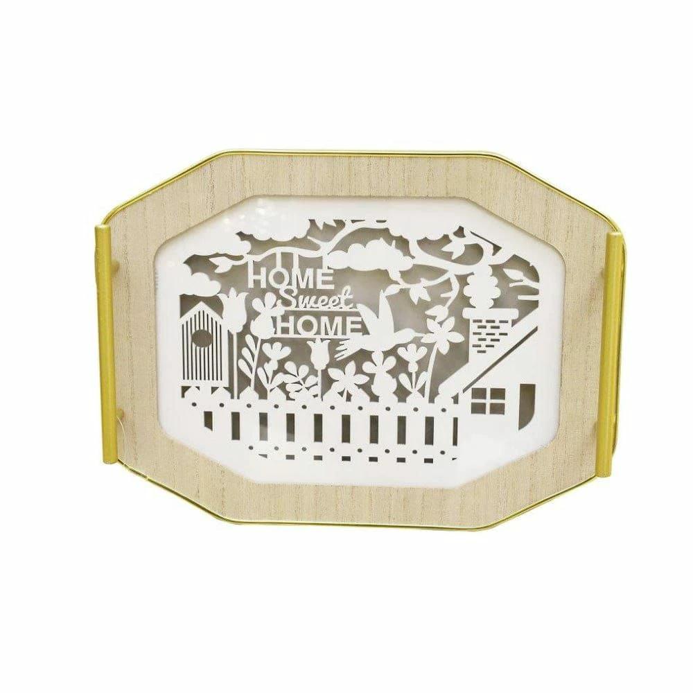 Nordic Decorative Rectangular Serving Trays Set of 2 Wood and Glass Decorative trays Serving Trays