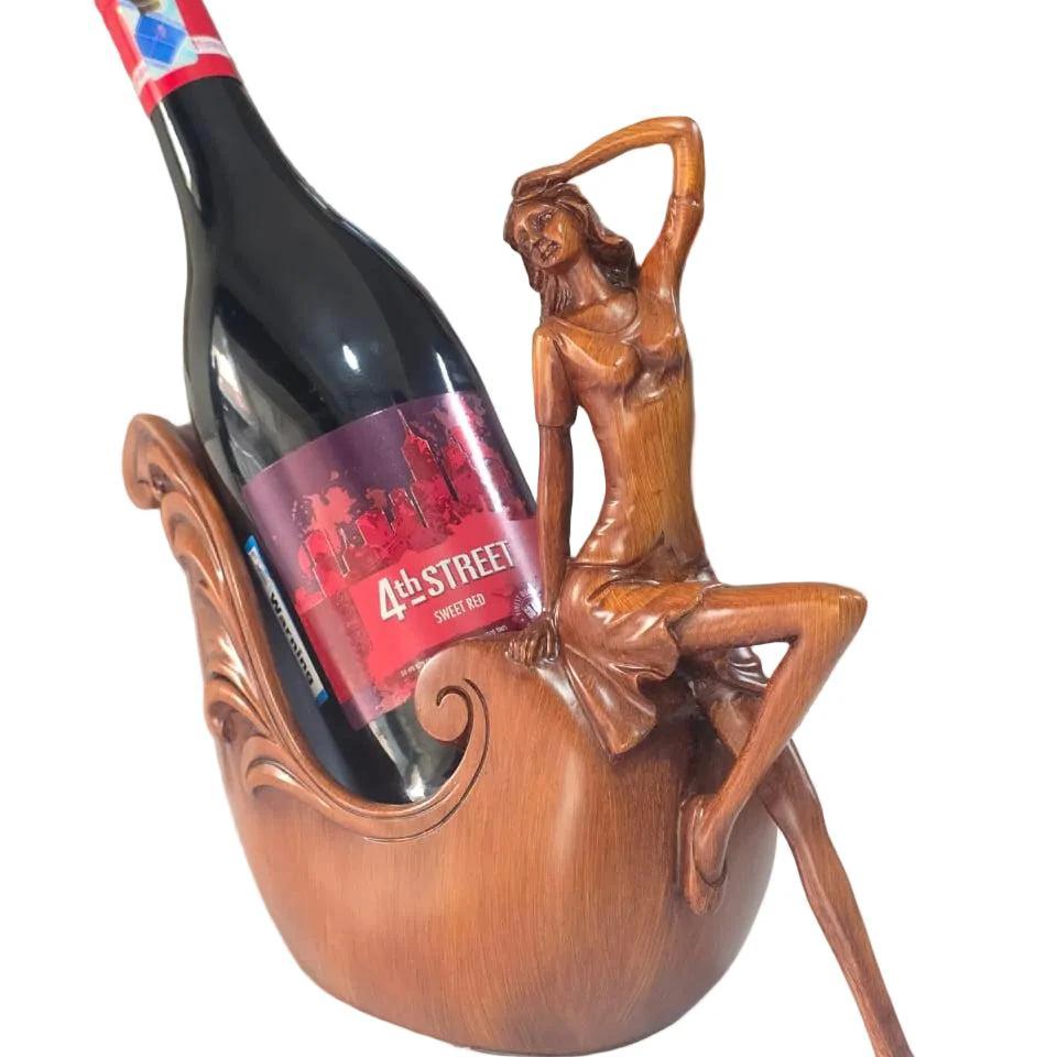Creative Gold Resin Wine Bottle Holder Decorative Statue Home decor