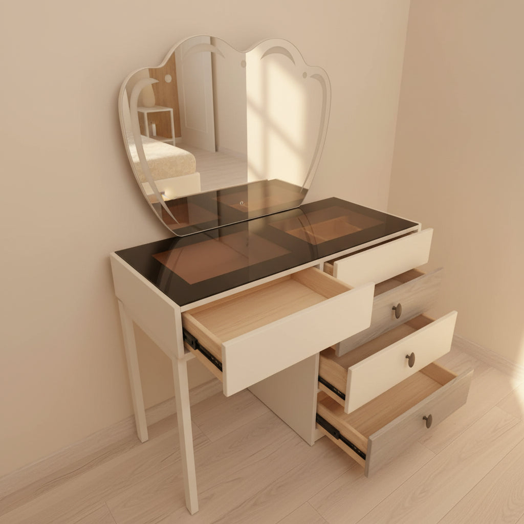 Dressing Table with Clear Display & Led Mirror Dressing table Dressing Tables