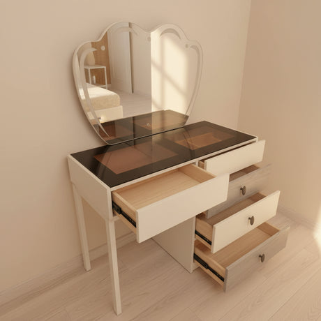 Dressing Table with Clear Display & Led Mirror Dressing table Dressing Tables