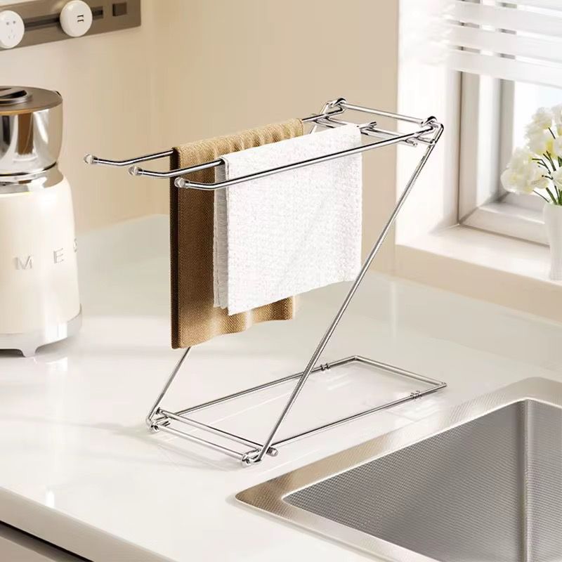 Stainless Steel Dish Cloth and Towel Rack for Kitchen Drying and Organization- Furaha Finds Kenya