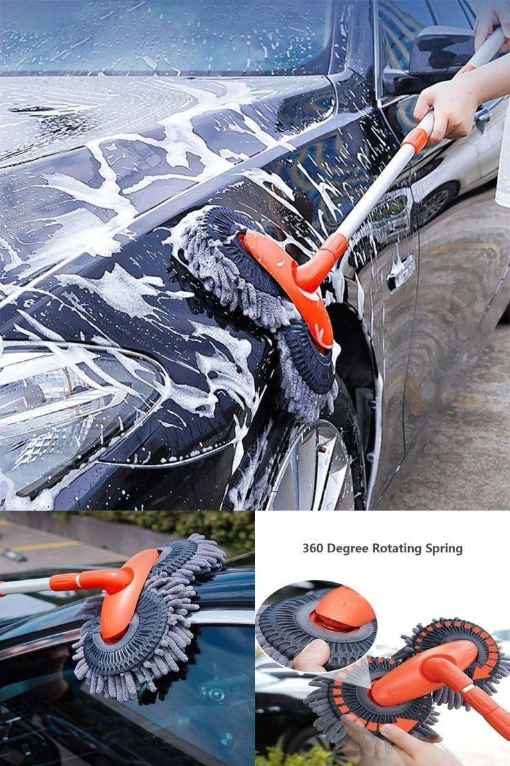 Double Headed Car Cleaning Brush Mop with Long Retractable Handle – 180° Swivel- Furaha Finds Kenya