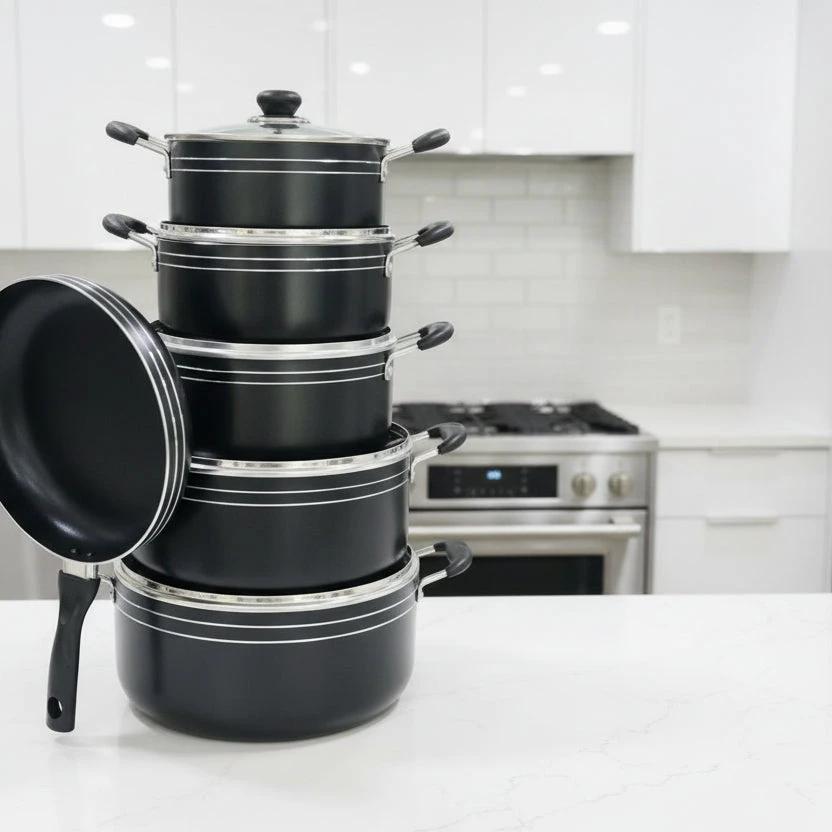 TC 14-Piece Nonstick Cookware Set – Casseroles, Frying Pan & Accessories cook waresets Cookware Sets