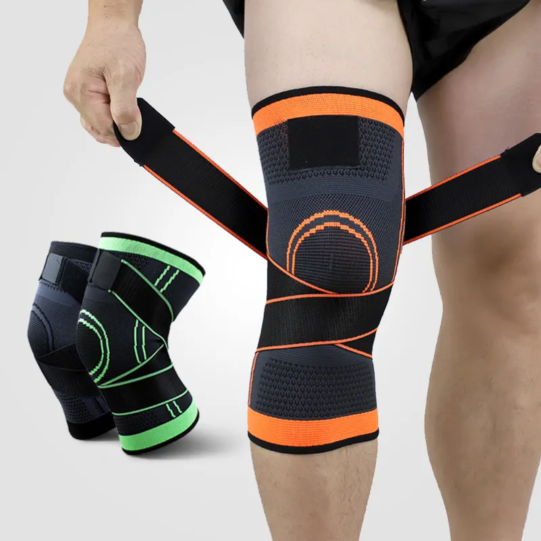 Sports Compression Knee Support Sleeves with Pressure Strap Muscle Relief & Joint Protection 2pcs