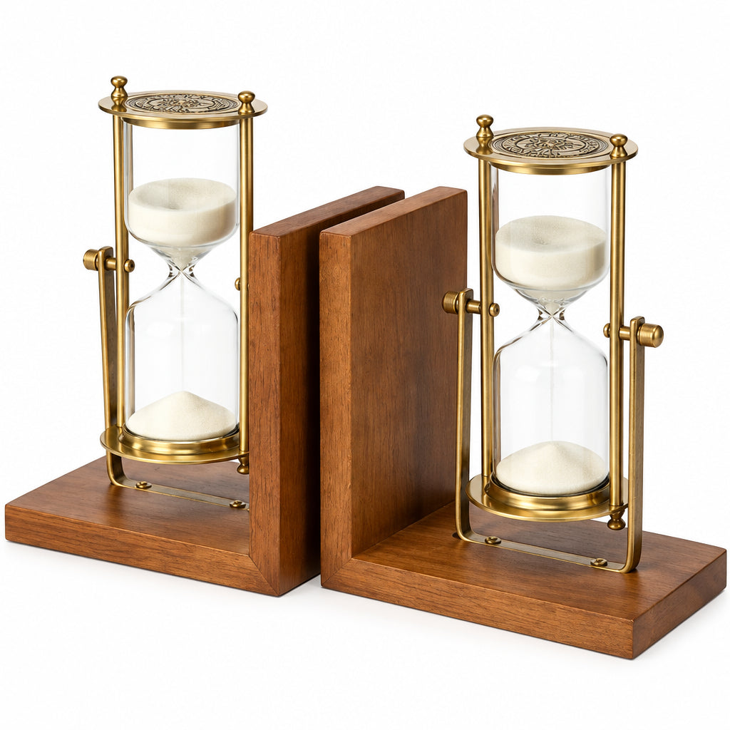 Vintage Wooden Hourglass Bookends Bookend Bookends