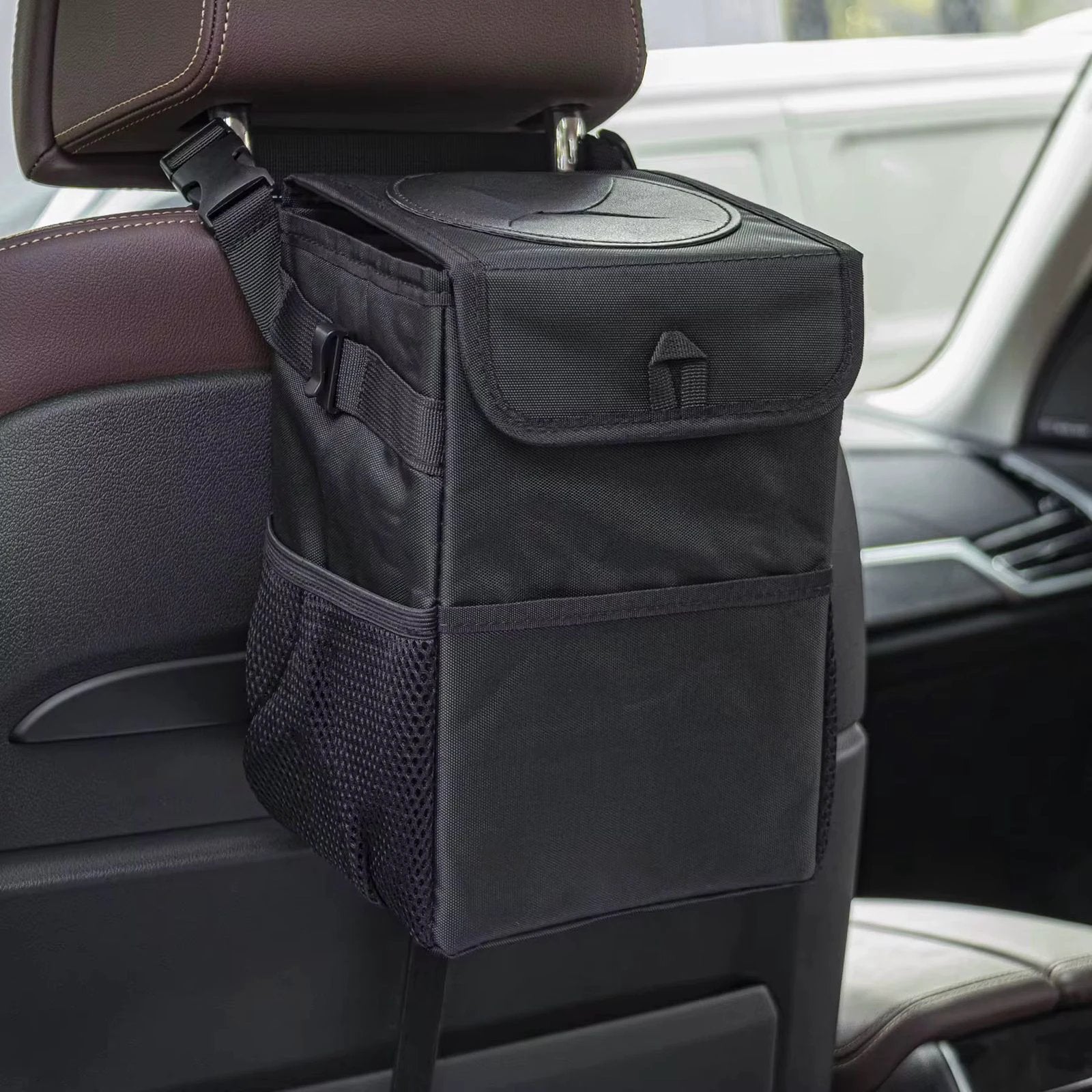 Foldable Leakproof Car Trash Can Organizer with Waterproof Lining 30×20×20cm Car trash can Vehicle Organizers