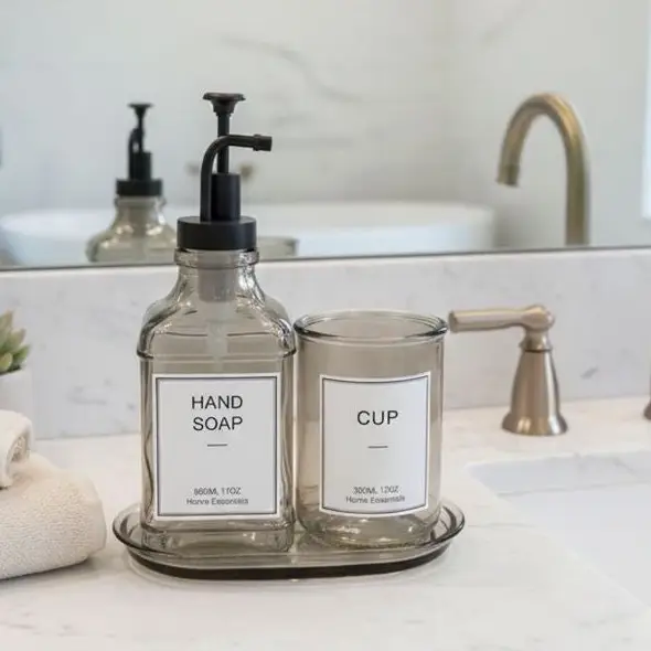 3pc Sleek Soap Dispenser Set Soap dispenser Soap & Lotion Dispensers