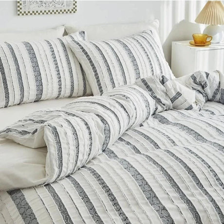 Textured Nordic Duvet Cover Set with Pillowcases Soft Microfiber Bedding blankets in bedding Duvet Covers