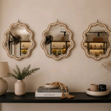 Boho Beaded Irregular Mirror Wall Decor Wall mirror Wall Mirrors