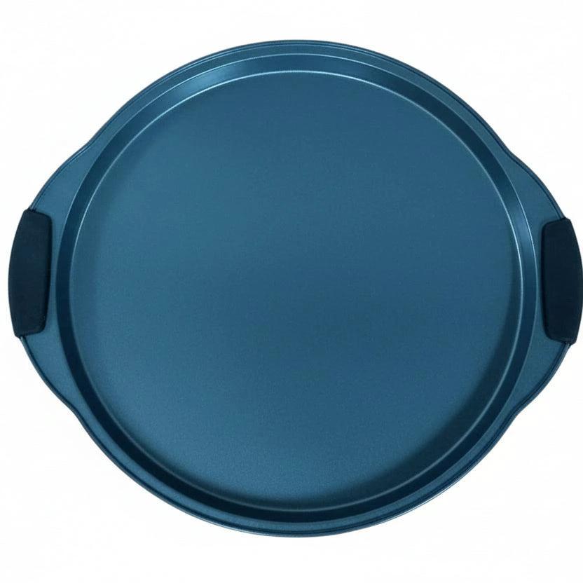 Non-Stick Pizza Pan with Silicone Grips – 12 Inch Nonstick pan Pizza Pans