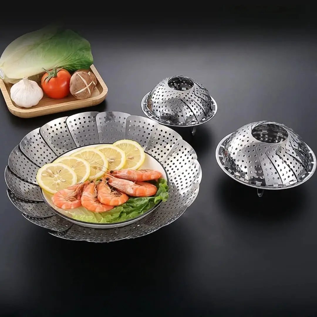 Stainless Steel Steamer Basket Expandable For Home Cooks Cookware Steamer Baskets