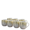 6pcs Ceramic Gold Dot Pot Cup Set – 350ml Coffee & Tea Cups