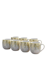 6pcs Ceramic Gold Dot Pot Cup Set – 350ml