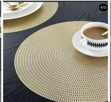 6pcs Elegant Round Woven Placemats Durable and Washable
