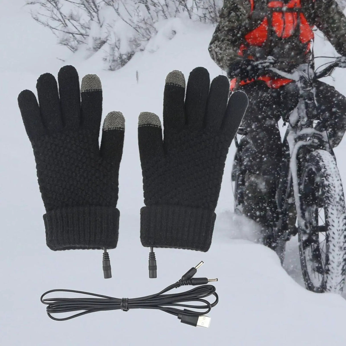 USB Heated Touchscreen Knit Gloves Winter gloves Gloves & Mittens