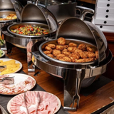 Stainless Steel Round Rolltop Chafing Dish with Glass Window 6L for Buffet and Catering- Furaha Finds Kenya