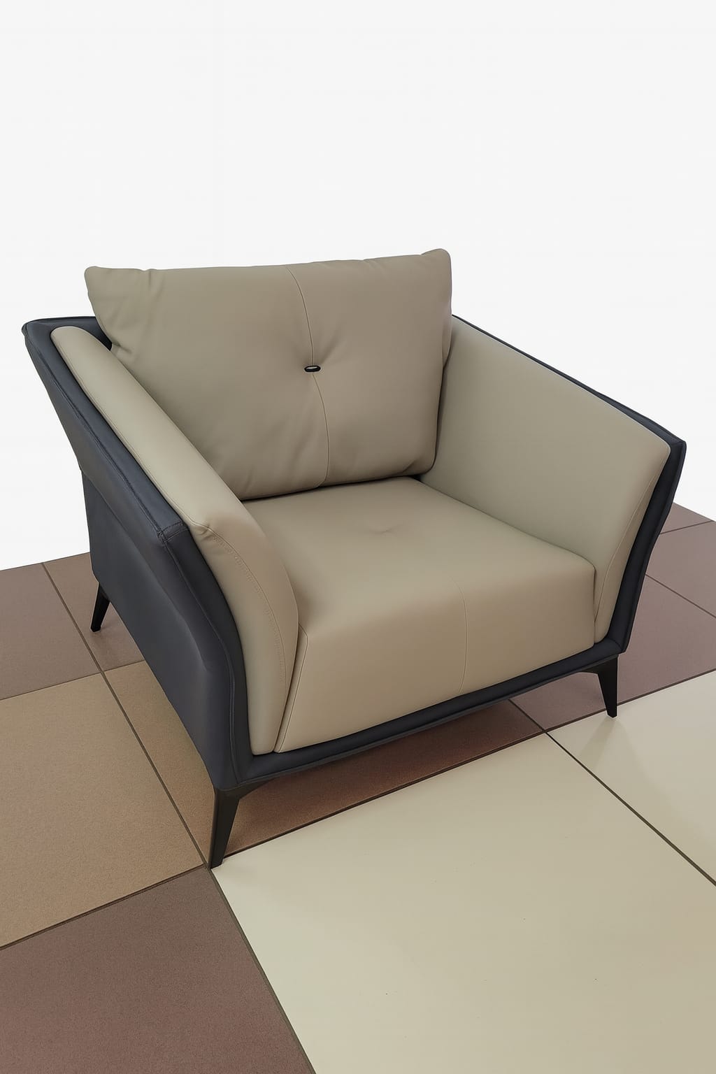 3 Seater and 2 Armchairs Modern Fabric and Leather Sofa Set