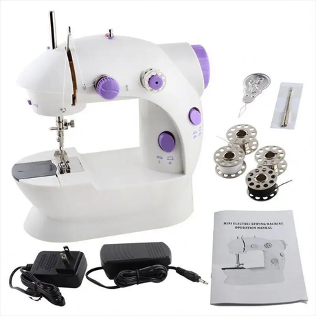 Mini Electric Sewing Machine Double Thread with Two Speed Control + AC/DC Adapter- Furaha Finds Kenya